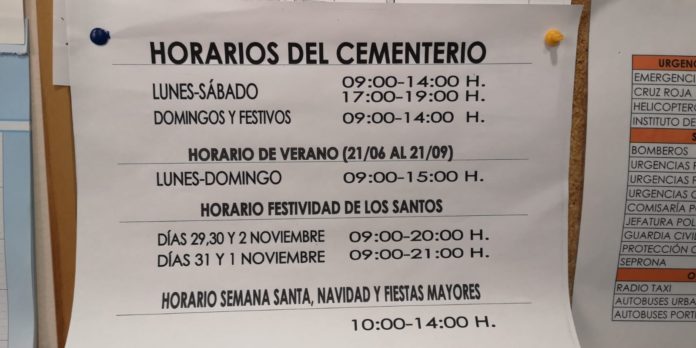 Foto cartel Cementerio Estepona