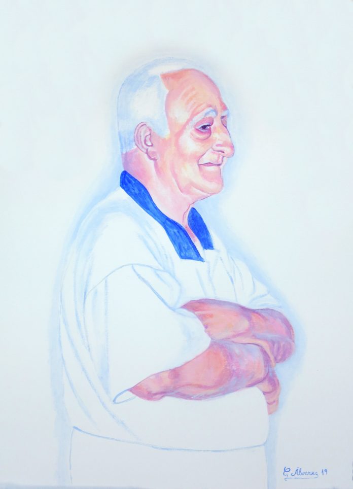 EULOGIO DE PERFIL-CONCHI ÁLVAREZ-2019-ACRÍLICO SOBRE PAPEL-70 X 50 CM