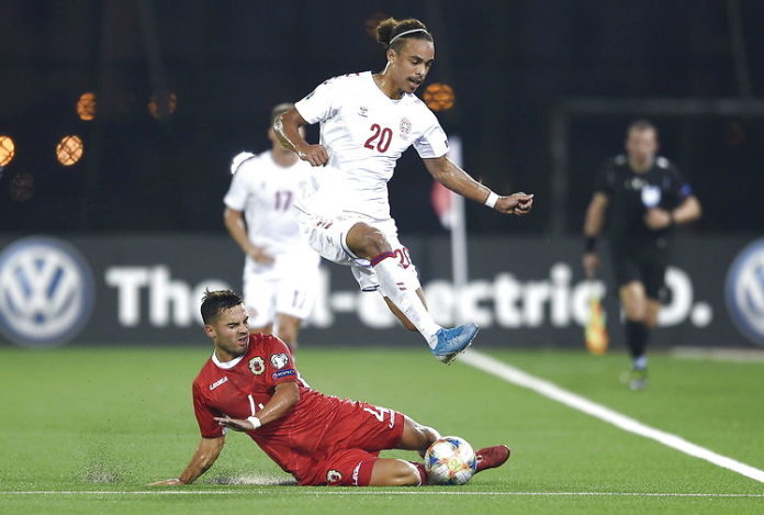 EM kvalifikationskampen mellem Gibraltar-Danmark på Victoria Stadium Gibraltar, torsdag den 5 september 2019