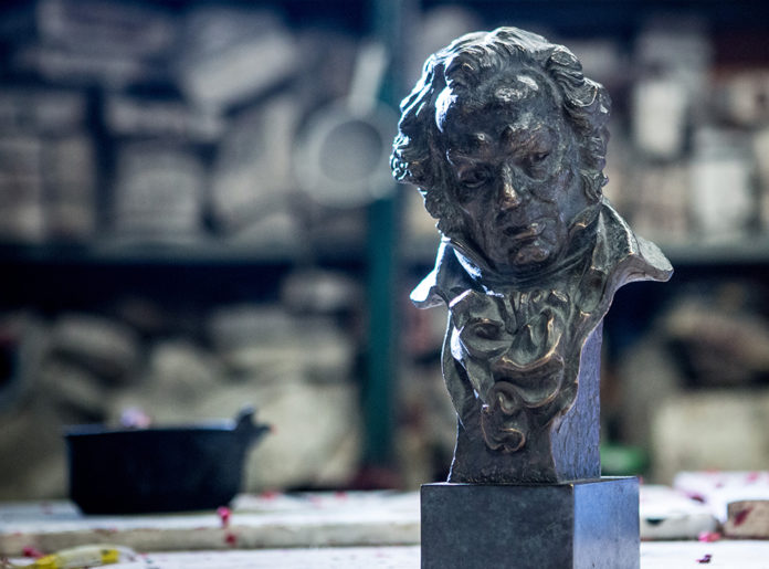 Goya Awards Trophies in Production by artist JosÈ Luis Fern·ndez
