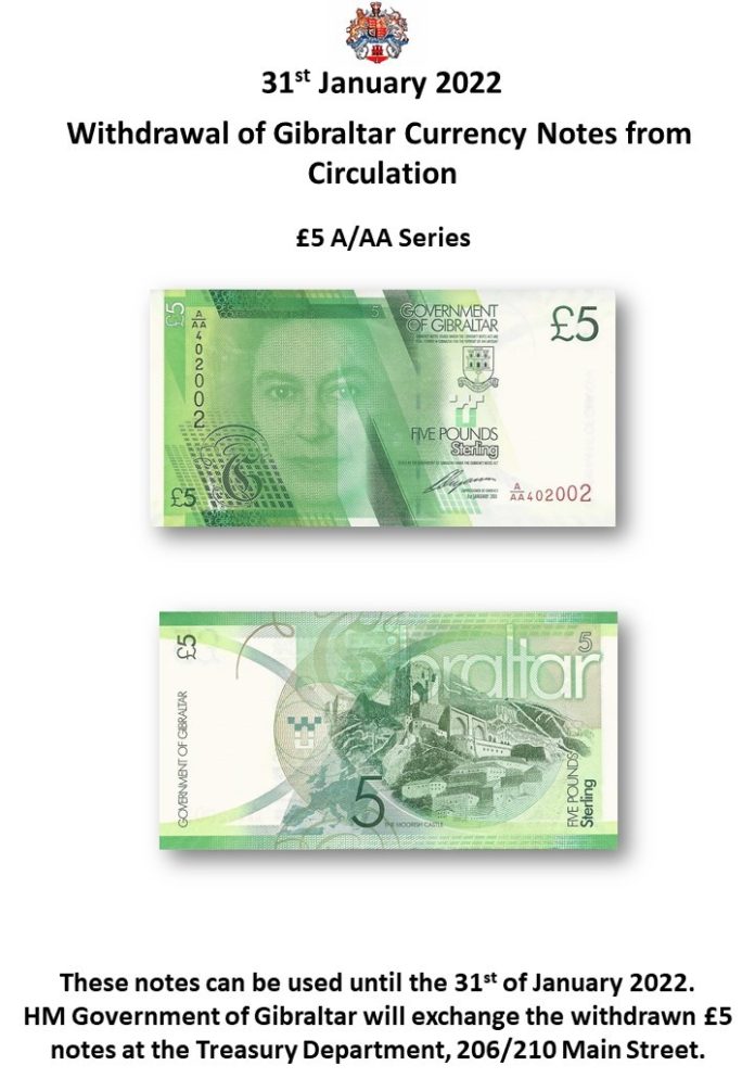 Billete de 5 libras A-AA