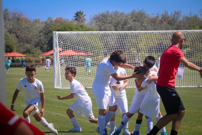 Celebración de un gol en un partido de Ibercup Andalucía