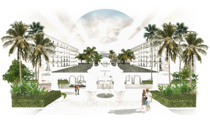 Recreación de uno de los jardines del proyecto de Hard Rock Hotel