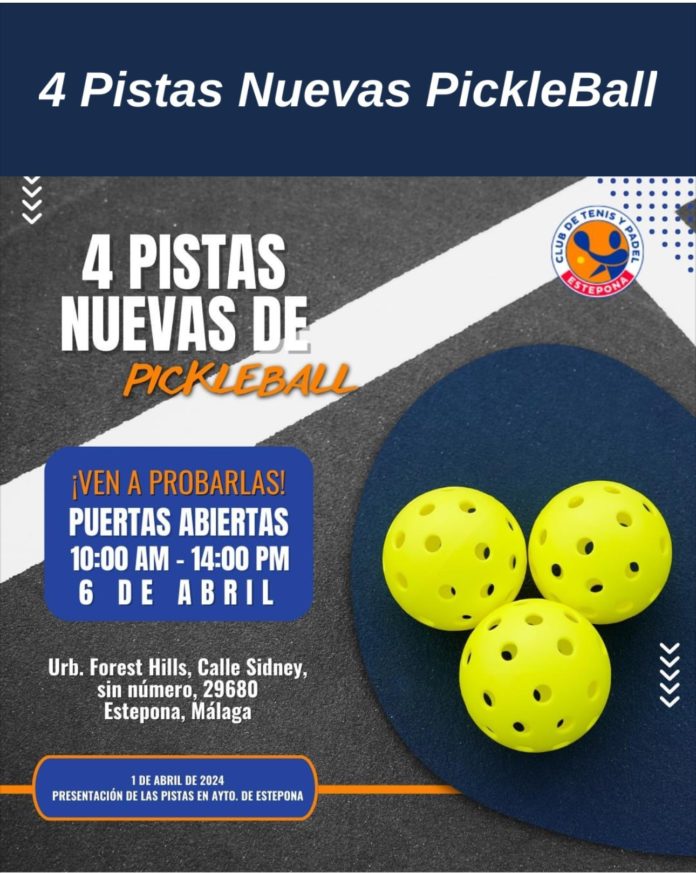 Cartel Nuevas Pistas de PickleBall