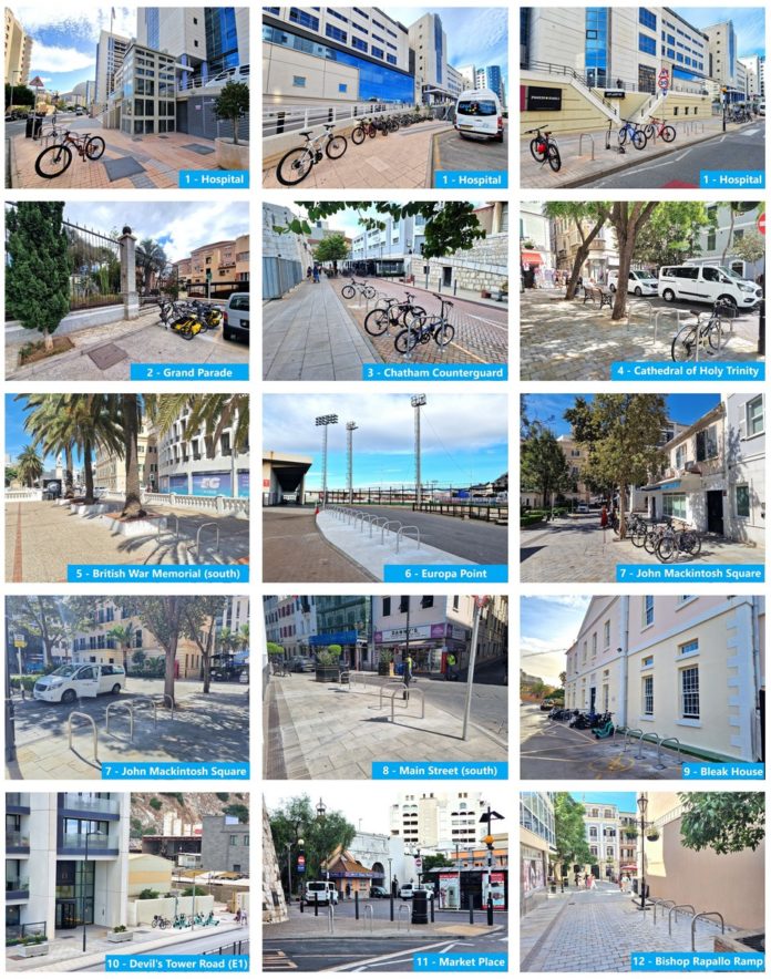 Espacios de aparcamientos para bicicletas